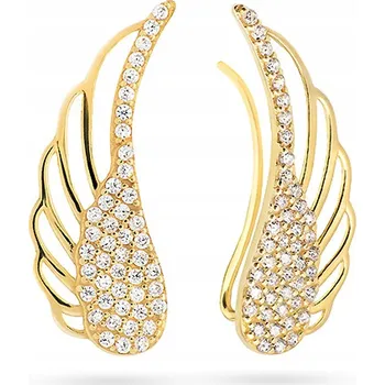 Náušnice Zlaté Náušnice NAUŠNICE Andělská křídla ZIRKONY