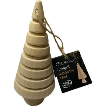 Vánoční dekorace Závěsná Dekorace dřevěná Vánoční stromek DIY k malování ze dřeva 12 cm