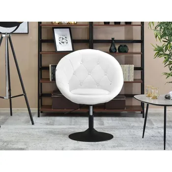 Křeslo Otočné křeslo DERIAN - bílé / černé