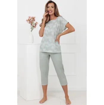 Dámské oblečení Dámské 3/4 pyžamo Italian Fashion Kalina - bavlna Mátová 3XL