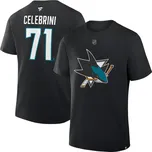 Fanatics Pánské tričko San Jose Sharks NHL Macklin Celebrini #71 Authentic Stack Name and Number T-Shirt - Black Velikost: XXXL