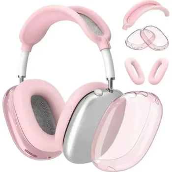 Příslušenství pro sluchátka Enem Jednobarevný obal 3v1 na Airpods MAX - Růžový/průhledný IRAMX-009