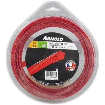 ARNOLD Žací struna AF 3.9, 3.3 mm x 18.3 m, červená, kruhová, kroucená