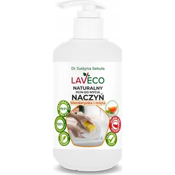 Mycí prostředek Přírodní prostředek na mytí nádobí - mandarinka a máta Laveco, 0,5 l