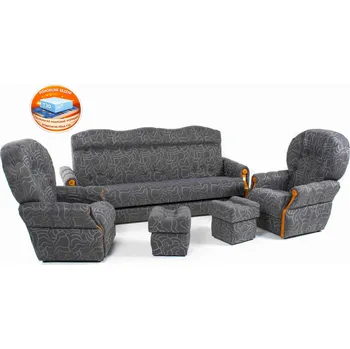 Sedací souprava Sedací souprava PALERMA 3 + 1 + 1 + taburety šedá