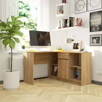 Psací stůl Rohový psací stůl s komodou RALIO - dub sonoma