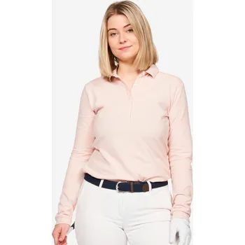 Dámské tričko INESIS Dámské golfové polo s dlouhým rukávem MW500 L RŮŽOVÁ