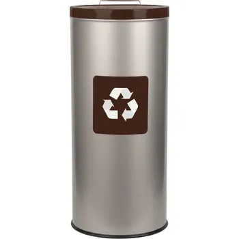 Odpadkový koš Alda Koš na tříděný odpad Room Basket 45 l, hnědé víko - bio, matná nerez