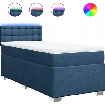 Postel Čalouněná jednolůžková postel VidaXL 90x200 cm, odstíny modré