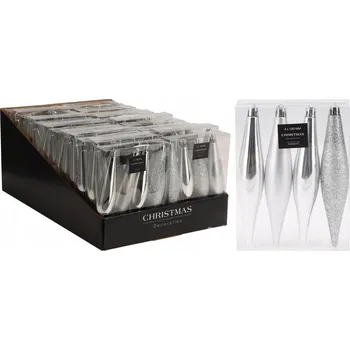 Vánoční dekorace Sady vánočních vánoční koule 15 cm, 4 ks