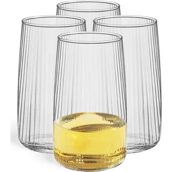 Sklenice Sklenice Na Drinky VYSOKÉ RÝHOVANÉ 4x509ml POLSKÉ SKLO Glasset