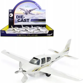 autíčko KOVOWÉ LETADLO S NÁTAHOVÝM MOTOREM