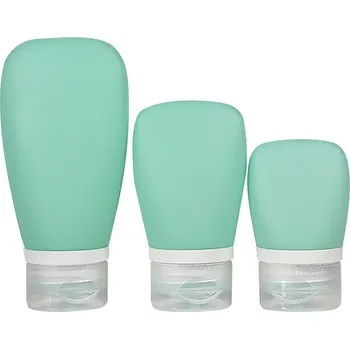 Sada cestovních silikonových lahviček na kosmetiku (3ks) Barva: Černá