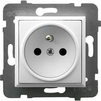 Elektrická zásuvka Ospel Aria jednoduchá zásuvka s uzemněním bílá