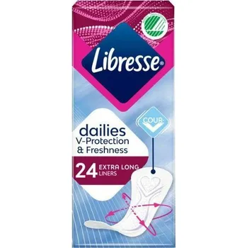 Menstruační vložka Libresse Extra Dlouhé Slipové Vložky 24 ks