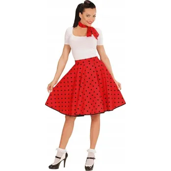 Dámská sukně ČERVENÁ SUKNĚ S PUNTOVANÝM VZOREM + ŠÁTEK univerzální