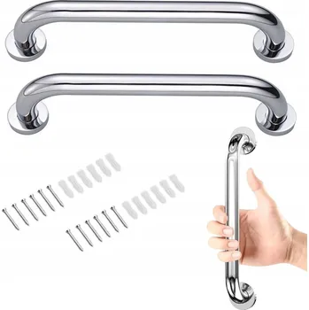 KOUPELNOVÉ DRŽÁKY MADLA DO SPRCHY VANY Z NEREZOVÁ OCEL ROVNÉ 2KS