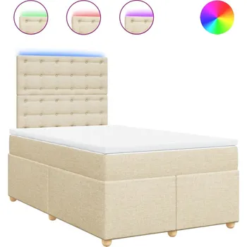 Postel Čalouněná jednolůžková postel VidaXL 120x200 cm, béžové odstíny