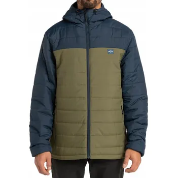 Moto oblečení Bunda Billabong zateplená podzimní prošívaná pánská s kapucí KHAKI vel. S