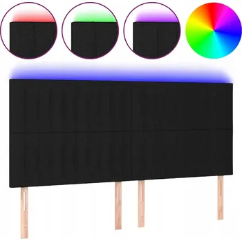 VidaXL Čelo postele s LED osvětlením, černé