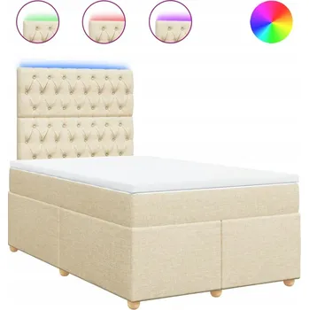 Postel Čalouněná jednolůžková postel VidaXL 120x200 cm, béžové odstíny