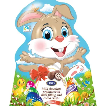 Čokoláda Only Velikonoční zajíček Pralinky z mléčné čokolády s mléčnou náplní a kakaovými cereáliemi 100g