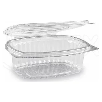 Jednorázové nádobí Miska oválná průhledná s víčkem 250ml PET 50ks