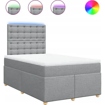 Postel Čalouněná jednolůžková postel VidaXL 120x190 cm, odstíny šedé