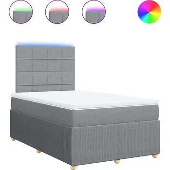 Postel Čalouněná jednolůžková postel VidaXL 120x190 cm, odstíny šedé