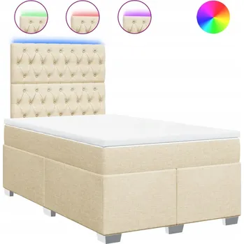 Postel Čalouněná jednolůžková postel VidaXL 120x200 cm, béžové odstíny