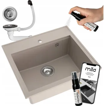 Granitový dřez Jednokomorový dřez Milo Emporio granit béžový