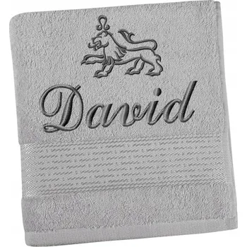 Ručník Froté ručník s bordurou Bellatex s výšivkou jména a znamení zvěrokruhu, šedý, 50x100 cm