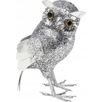 Party dekorace Stříbrná Třpytivá Sova Dekorace na Halloween