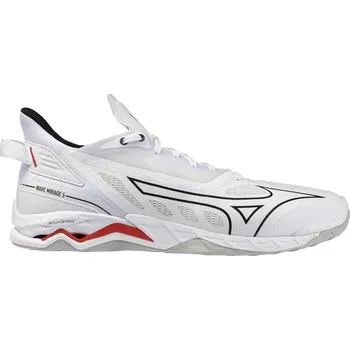 Pánská sportovní obuv Mizuno WAVE MIRAGE 5(U) Sálová obuv White / Black / Fiery Red, UK 12, EU 47, US 13, 31 cm