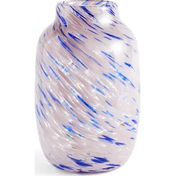 Váza HAY Skleněná váza Splash Round Large Light Pink and Blue