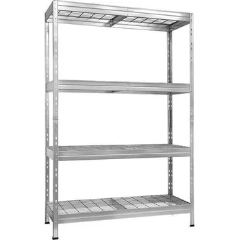 Dílenský regál Kovový regál do skladu 180 x 120 x 45 cm, nosnost 300 kg na polici