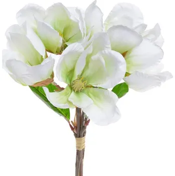 umělá květina Kytice magnolií - bílá se zeleným středem