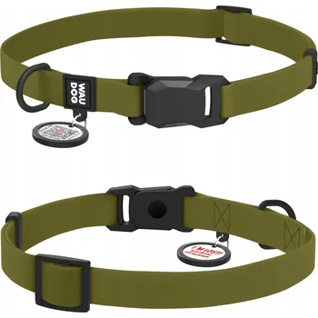 Obojek pro psa Voděodolný obojek pro psa, magnetická spona fastex, khaki, velikost S