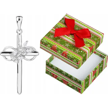 Přívěsek Stříbrný Přívěsek Křížek se Zirkony Dámský Rhodiovaný Přívěsek Kříž 925