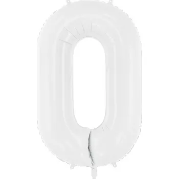 Fóliový balónek Číslice ''0'', 86 cm, bílý