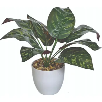 umělá květina KALADIUM UMĚLÉ V KVĚTINÁČI ROSTLINA JAKO ŽIVÁ DEKORACE DOMOVA