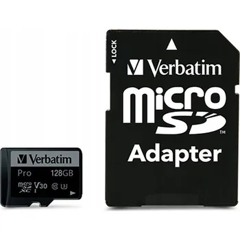 Paměťová karta Paměťová karta Micro SDXC Verbatim Pro U3 128GB (90/45 MB/s) Class 10 U3 V30