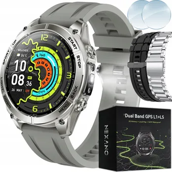 Hodinky Chytré Hodinky Nexano VECTOR DUAL GPS AMOLED VODĚODOLNÉ 5ATM stříbrné