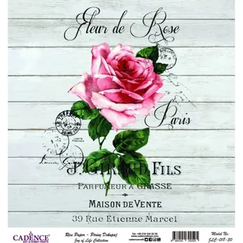 Výtvárné potřeby Rýžový papír Cadence, 30x30 cm - Růže z Paříže