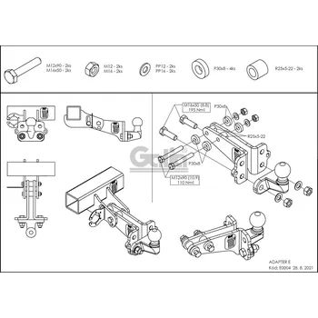 Autodíl Adaptér z pevného (I) / bajonetového (C) systému na přírubový čep