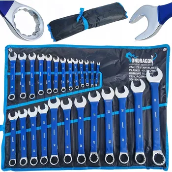 Sada nářadí Sada 25 očkoplochých klíčů 6-36 mm s gumovou rukojetí a etui