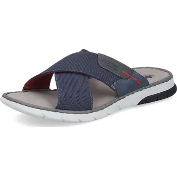 Pánské pantofle Pánské nazouváky RIEKER 25250-14 modrá S6 47