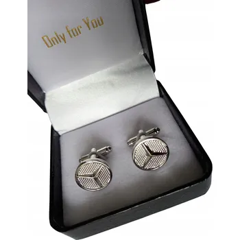 Manžetový knoflíček Manžetové knoflíčky Mercedes Benz AMG SL postříbřené, rhodiované + Pouzdro