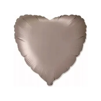Balónek Fóliový balónek "Srdce", hříbkově saténový, Flexmetal, 45 cm (18"), HRT