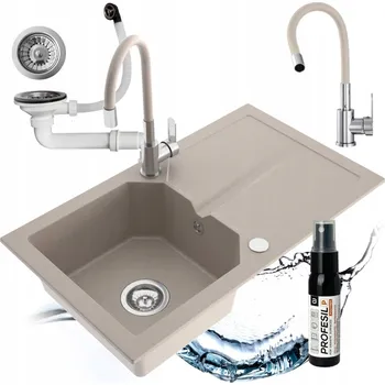 Granitový dřez Jednokomorový dřez Miló Kenzo granitový béžový